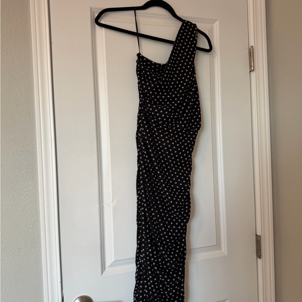 Love By Design Black and White One-Shoulder Dress